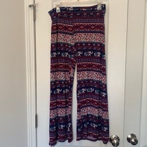 Junior’s Living Doll Elephant Print Pants Size L